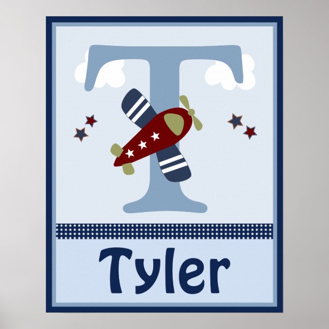 Personalized Zoom Along Airplane Poster (Front)