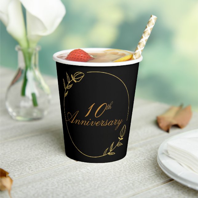 Personalizes Anniversary with Golden Frame Paper Cups (Insitu)