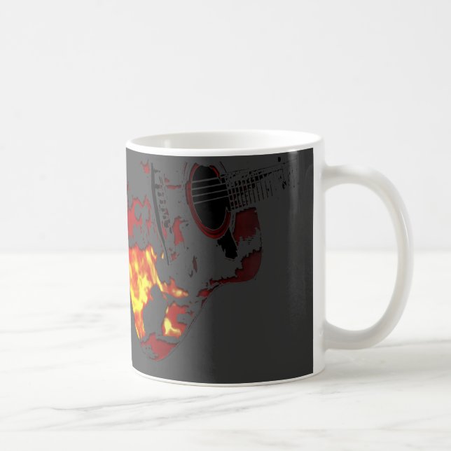 personalizes flaming guitar coffee mug (Right)
