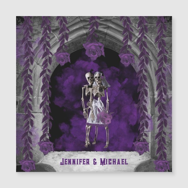 Personallizable Gothic Wedding Magnetic Card (Front)