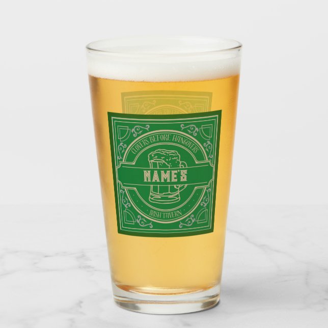 Personallzed Irish Tavern (Vintage) Pint Glass (Front Filled)