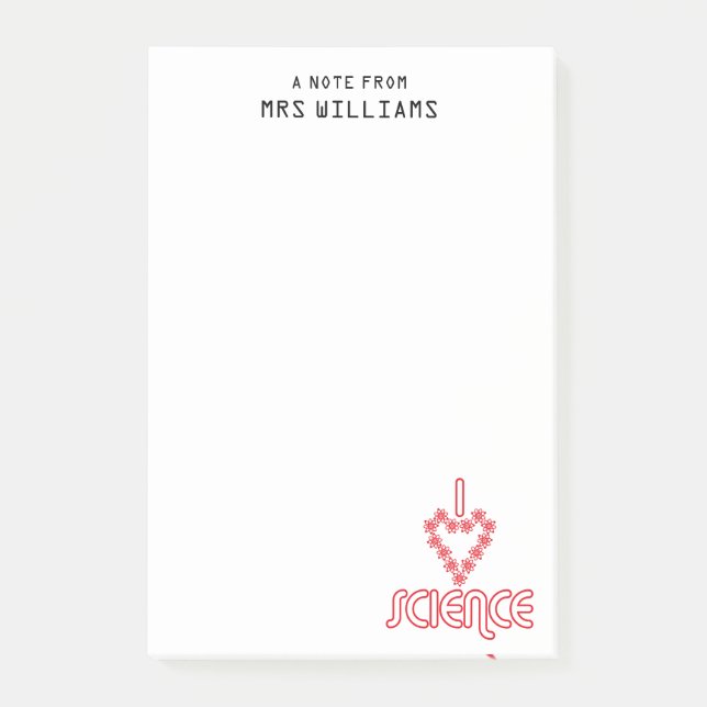 Personalsied I love science Post-it Notes (Front)