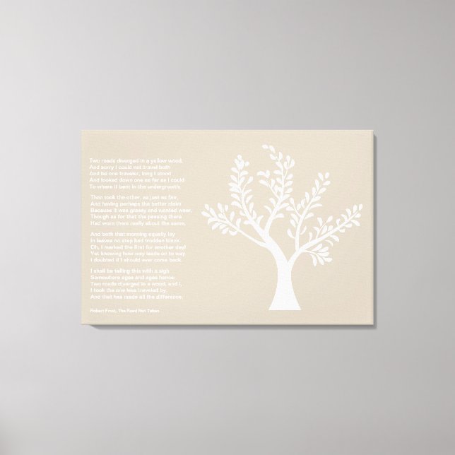 PersonalTrees - Warm Grey -  Poet Tree Canvas Print (Front)