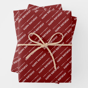 PERSONALZIED NAME STYLISH MODERN HAPPY BIRTHDAY  WRAPPING PAPER SHEET