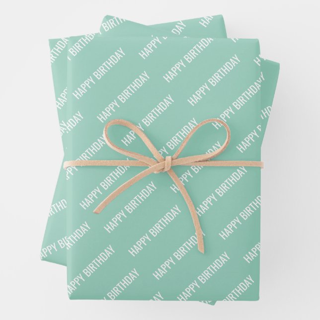 PERSONALZIED NAME STYLISH MODERN HAPPY BIRTHDAY  WRAPPING PAPER SHEET (In situ)
