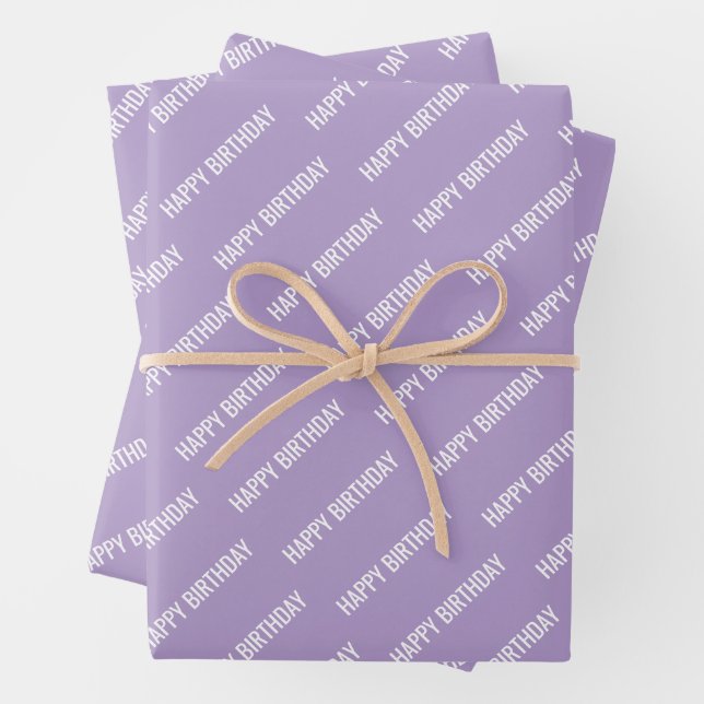 PERSONALZIED NAME STYLISH MODERN HAPPY BIRTHDAY  WRAPPING PAPER SHEET (In situ)