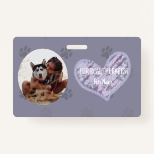 Personalzied Therapy Pet ID with Photo and Name Badge