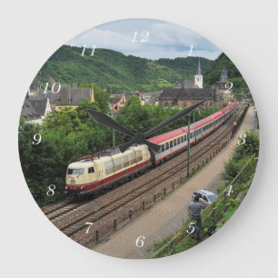 Personenzug in St. Goar Large Clock