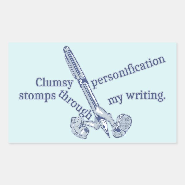 Personification Funny Creative Writing Sticker (Front)