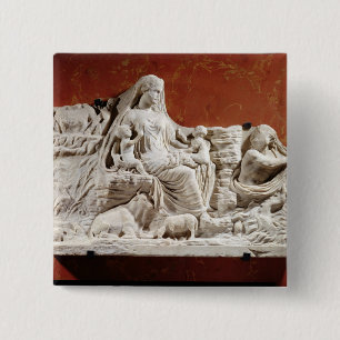 Personification of the earth mother, allegorical r 2 inch square button