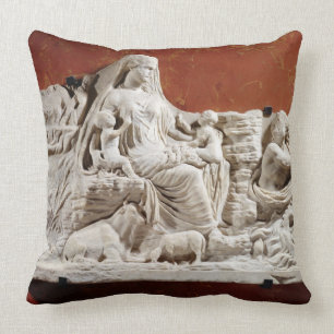 Personification of the earth mother, allegorical r throw pillow