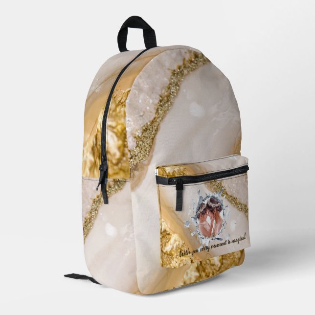 PERSONILIZE TEXT AND PICTURE  PRINTED BACKPACK (Back Corner Left)