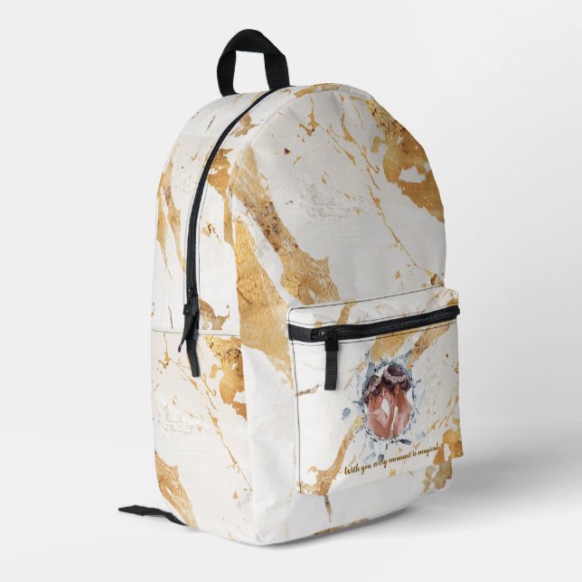 PERSONILIZE TEXT AND PICTURE  PRINTED BACKPACK (Back Corner Left)