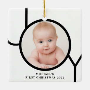 Personilized Baby's First Christmas Photo Ceramic Ornament