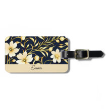 Personized Floral Luggage Tag