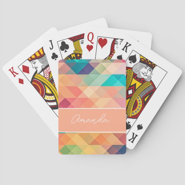 Personized rainbow colors memory playing cards (Back)