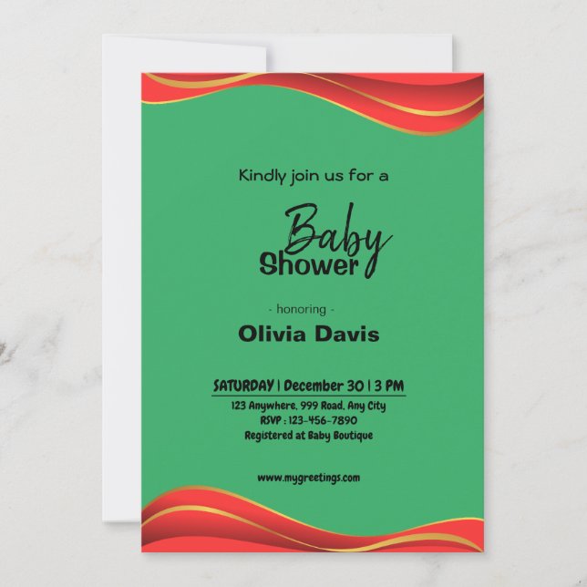 Personlaized Safari Baby Shower Invitation (Front)