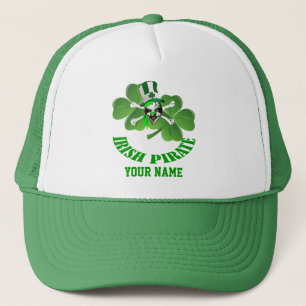 Personlalized  Irish pirate St Patrick's day Trucker Hat