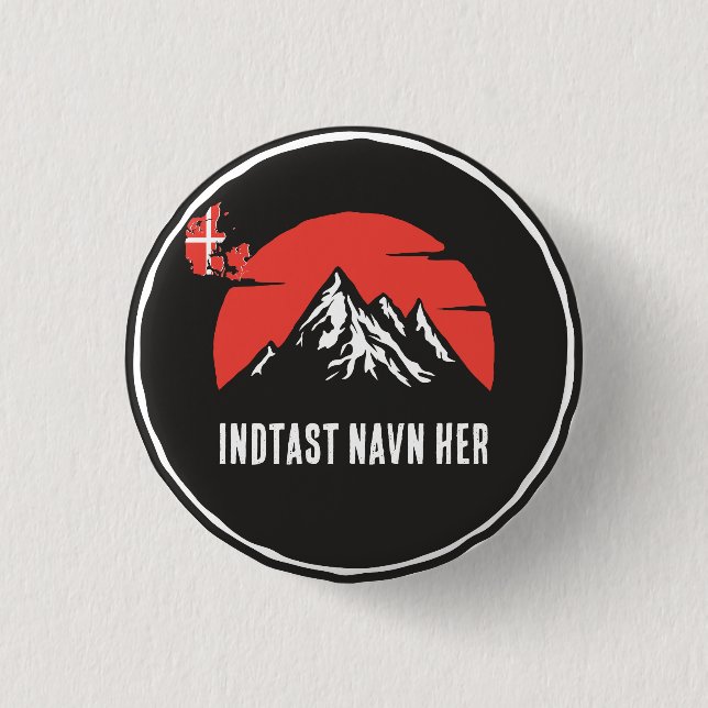 Personligt bynavn Danmark rundt design 1 Inch Round Button (Front)