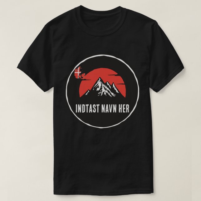 Personligt bynavn Danmark rundt design T-Shirt (Design Front)