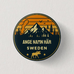 Personligt ortnamn Sverige runt design 1 Inch Round Button