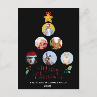 Personlized Family Photo Christmas Tree Card