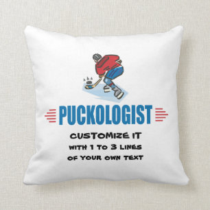 Personlized Ice Hockey Throw Pillow