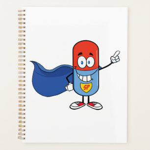 Personnage de héros de dessin animé Super Pill