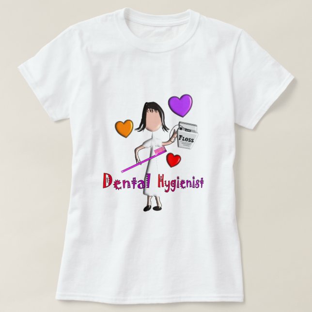 Personnage de T-shirt hygiéniste dentaire (Design devant)