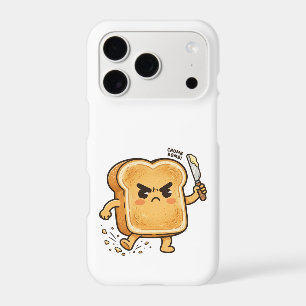 Personnage de toast de dessin animé en colère tena