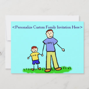 Personnages de famille père et fils Invitation per