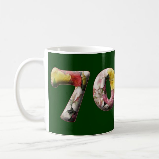 Personnalisable 70 Mugs Milestone 70e anniversaire (Gauche)
