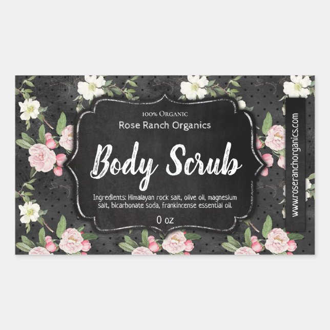 Personnalisable Body Scrub Étiquette artisanal (Devant)