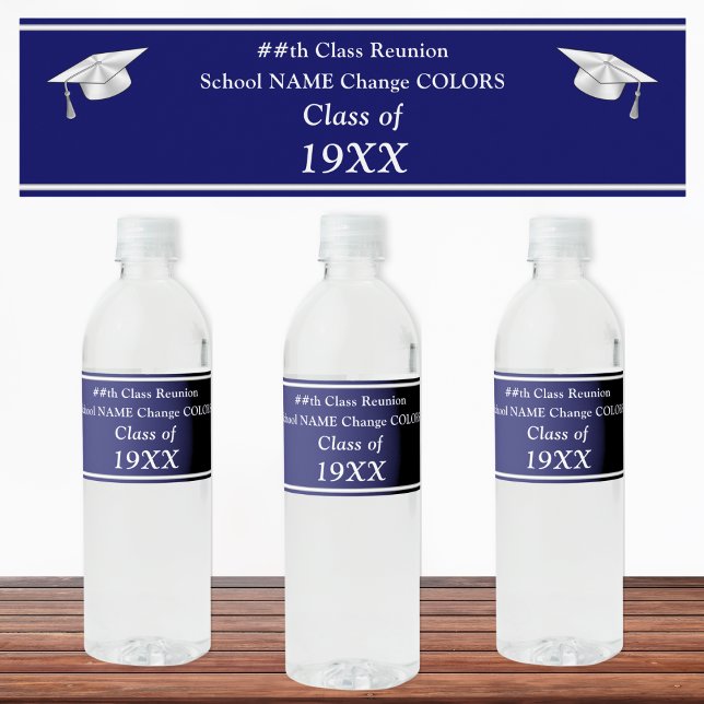 Personnalisable, Classe Étiquettes de bouteille d' (Class reunion water bottle labels. Customizable water bottle labels. Class reunion party supplies. )