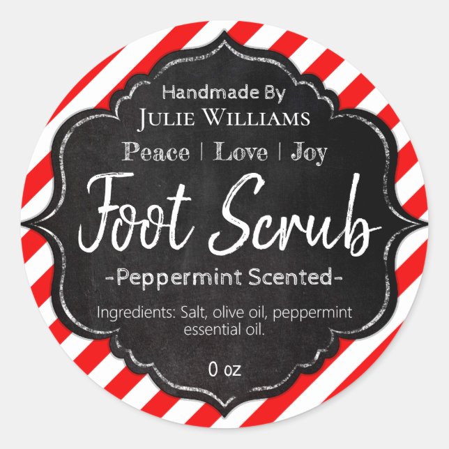 Personnalisable Étiquette de pieds de Noël artisan (Devant)