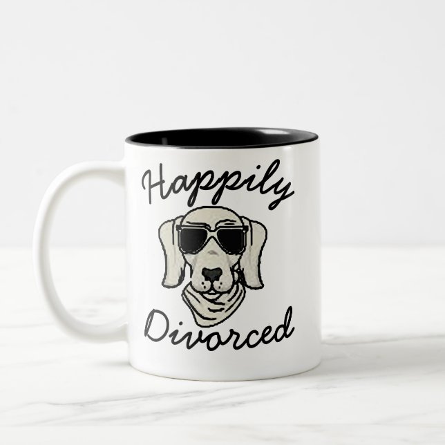  Personnalisable Happy Divorced Funny Coffee Mug (Gauche)