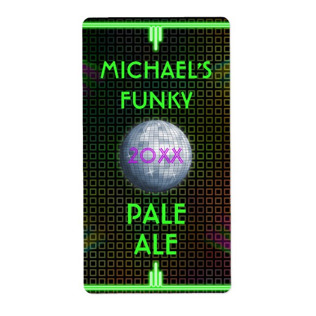 Personnalisable Home Beer Brewer Disco Ball 70's (Devant)