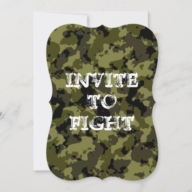 Personnalisable invitation camouflée à combattre z (Devant)