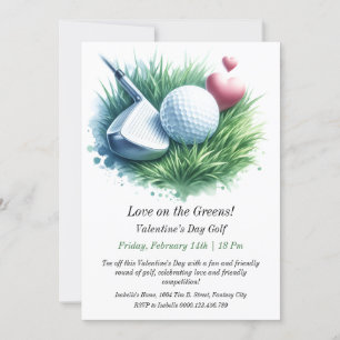 Personnalisable invitation Valentine's Day Golf