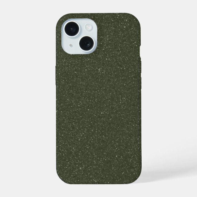 Personnalisable Moss Green Noise iPhone 15 Coque (Verso)