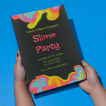 Personnalisable Slime Anniversaire Fête Invitation