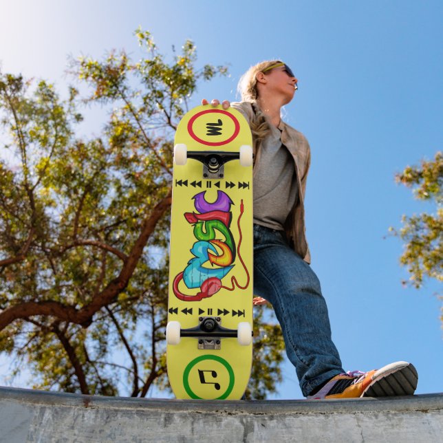 Personnalisable très coloré MUSIQUE Skateboard (Extérieur 1)