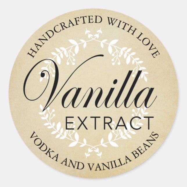 Personnalisable Vanilla Extract étiquette VE007_04 (Devant)