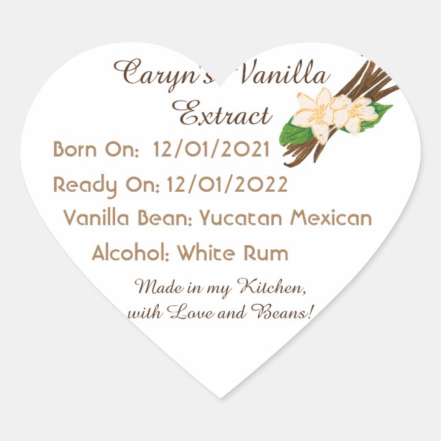 Personnalisable Vanilla Extract Étiquettes (Devant)