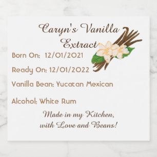 Personnalisable Vanilla Extract Étiquettes