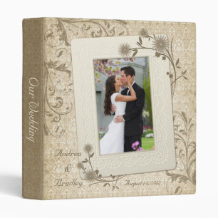 Personnalisable Vintage Floral Mariage Classeur ph