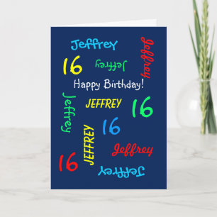 Personnalisé 16e carte d'anniversaire N'importe qu