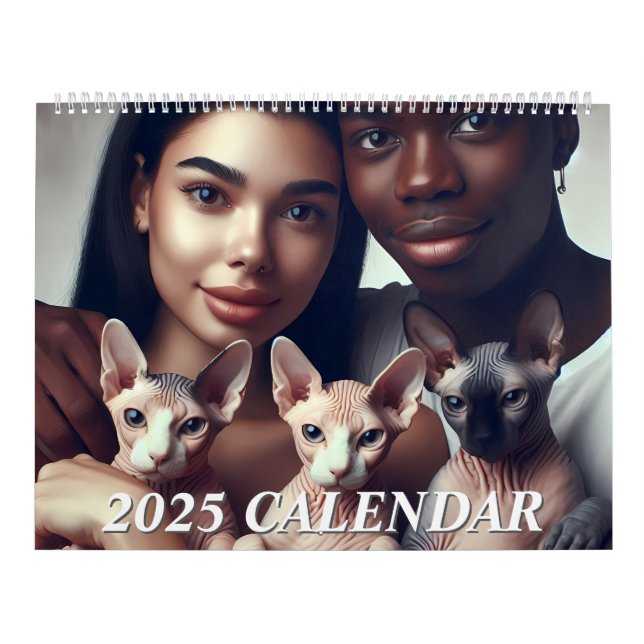 Personnalisé 2025 Sphynx Cats Calendrier Famille p (Protection)