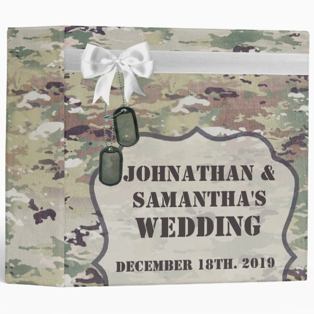 Personnalisé 2" Mariage Classeur armée OCP Camo Un (Devant/Côté)
