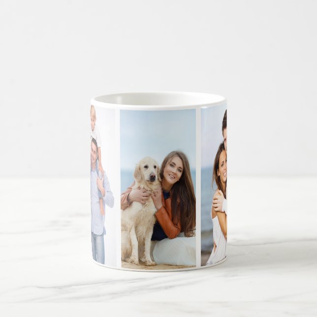 Personnalisé 3 Photo classique Gift White Mug (Centre)